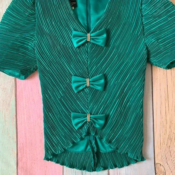 Vintage karen lawrence bows top and skirt two piece set - Picture 3 of 16